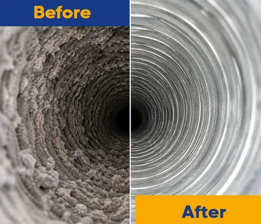 dryer vent cleaning before and after